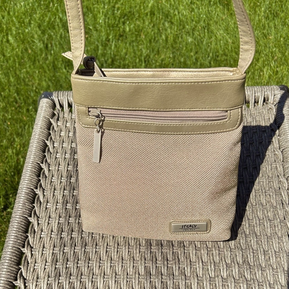 Legacy Chicago A Division of Marlo Bags Y2K Gold Metallic Woven Crossbody Bag